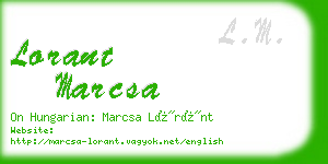 lorant marcsa business card